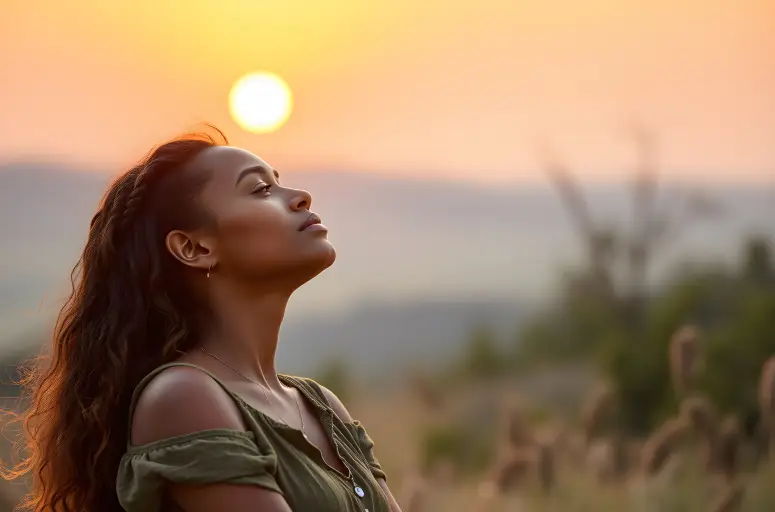 fille qui medite au coucher de soleil - ma bulle EFT